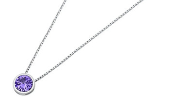 .50 ct. Light Amethyst Bezel Pendant Slider Necklace in Sterling Silver