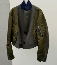 Lady New Sacai Luck Suit Splicing Split Short Jacket