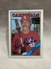 1988 Topps - Tom Lawless #183 Auto Autograph St. Louis Cardinals MLB Blue Ink