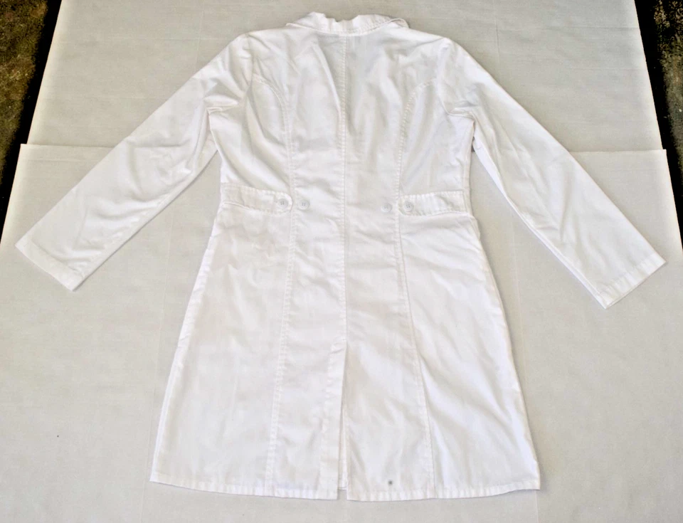 Cherokee Lab Coat 36 Size S Style 2319 White Notched Lapel Back Princess Seams - Image 2 of 4