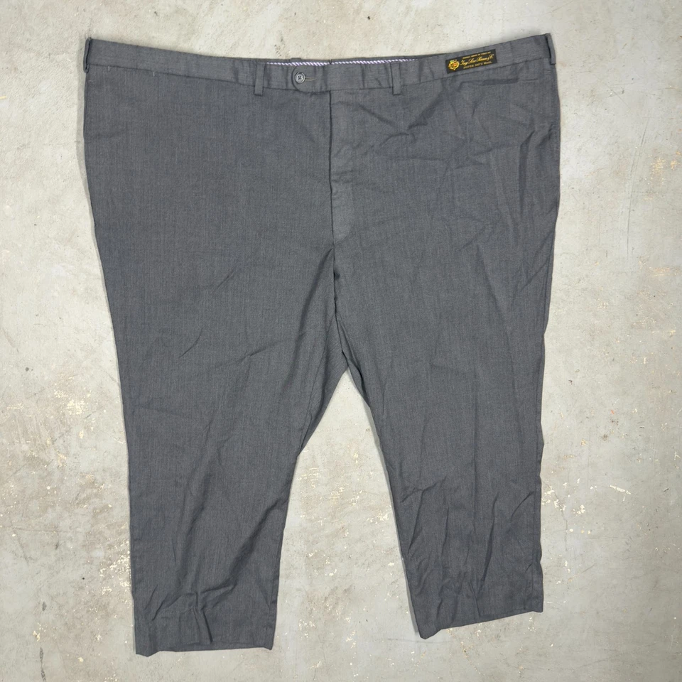 NUEVO CON ETIQUETAS Jack Victor Riviera Loro Piana Pantalones de Vestir 130s Lana Pantalones Gris 56x28 Foto 2 de 4