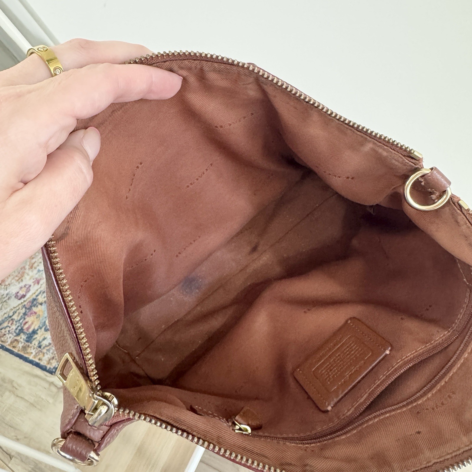 Coach Leather Prairie Women's Satchel Handbag Brown Mocha Mini thumbnail 4