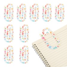 10Pack Acrylic Paper Clip, 1.97 x 3.94 Inch Flower Pattern Sublimation, White
