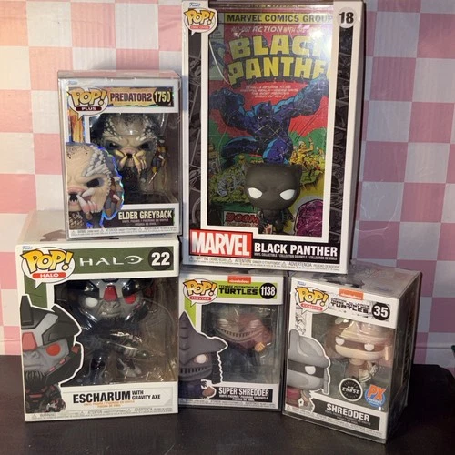 Funko Pop Lot (5) Marvel Halo Predator TMNT Chase Black Panther