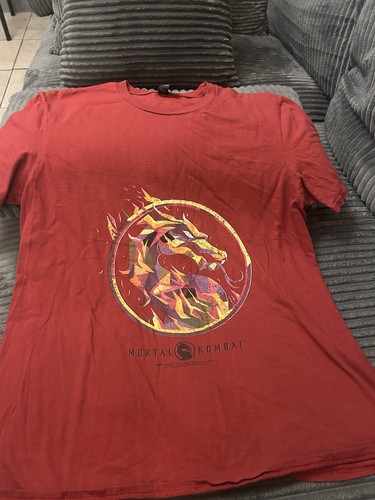 Mortal Kombat Movie Graphic Red T-Shirt, Size L