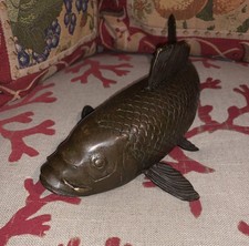 Special•LARGE.BRONZE•KOI•.                 Antique•11.5"L•X•5.5"W•X•3.5"H