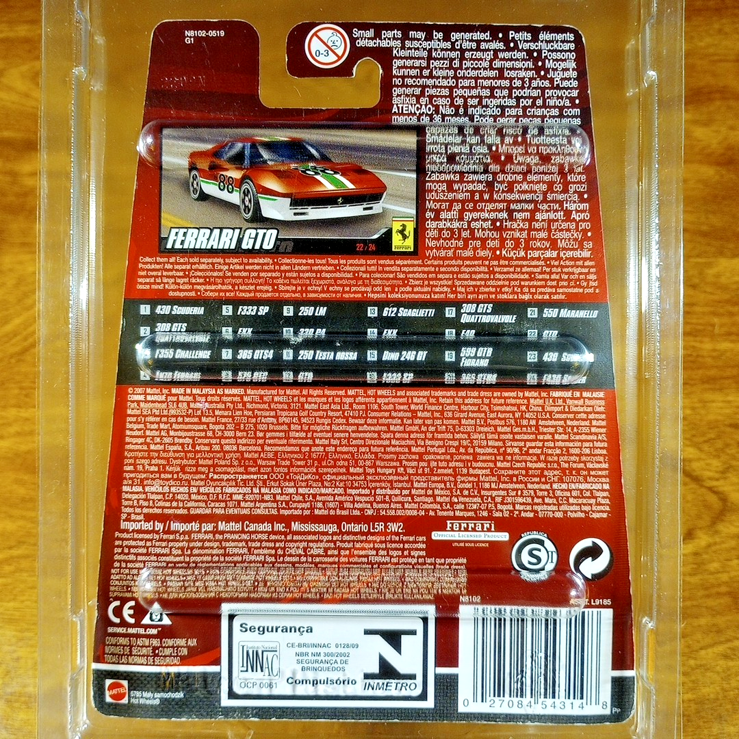 Hot Wheels Ferrari Racer 288 GTO Metalflake Red Malaysia 22/24