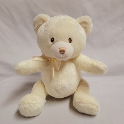 8'' Baby Gund White Cream Teddy Bear Plush Stuffed Animal Toy Bow #4060032 