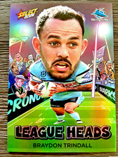 2026 NRL SELECT 'LEAGUE HEADS' TRADING CARD - BRAYDON TRINDALL/SHARKS