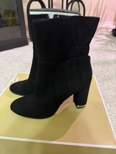 MICHAEL Michael Kors Dolores Black Suede Ankle Boot Almond Toe Size 10