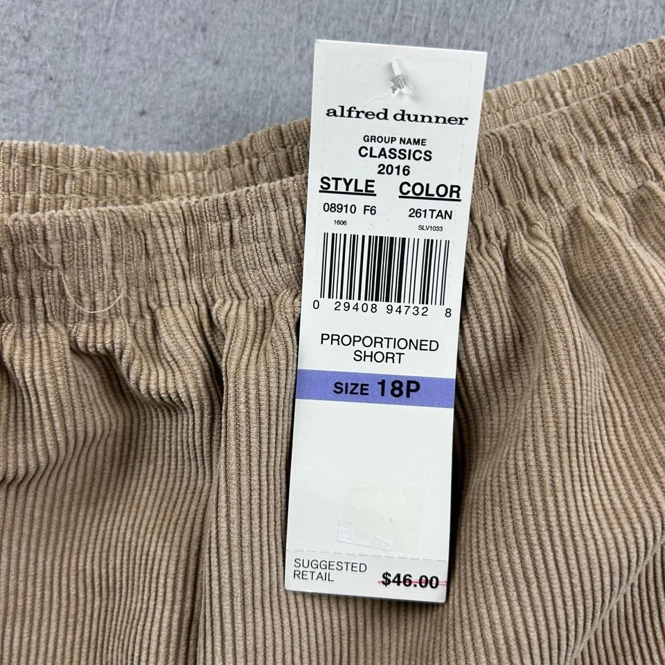 Pantalones Alfred Dunner Mujer 18P Marrón Pana Clásicos Cintura Elástica Pull On Nuevos con Etiquetas Foto 2 de 4