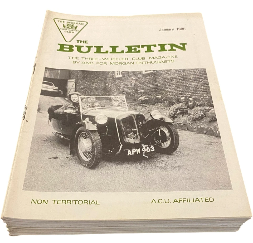 The Bulletin Three Wheeler Club Magazine 1980 Morgan Enthusiasts Collection Foto 3 de 3