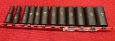 MATCO SBDP126V ADV 12 PC ⅜” DRIVE SAE 6PT DEEP IMPACT SOCKET SET ON RAIL