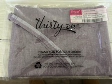 Thirty-One Double Take Wristlet Pouch purple Crosshatch. NIB. Double Pouch.
