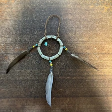 Navajo Native American Dream Catcher Curtis Bitsui Dream Catcher 2 “ Grey K