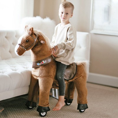 Ride on Horse Pony Cycle Toy Kids Riding Horse, 30.1 Inch Height Pony Ride Pl...
