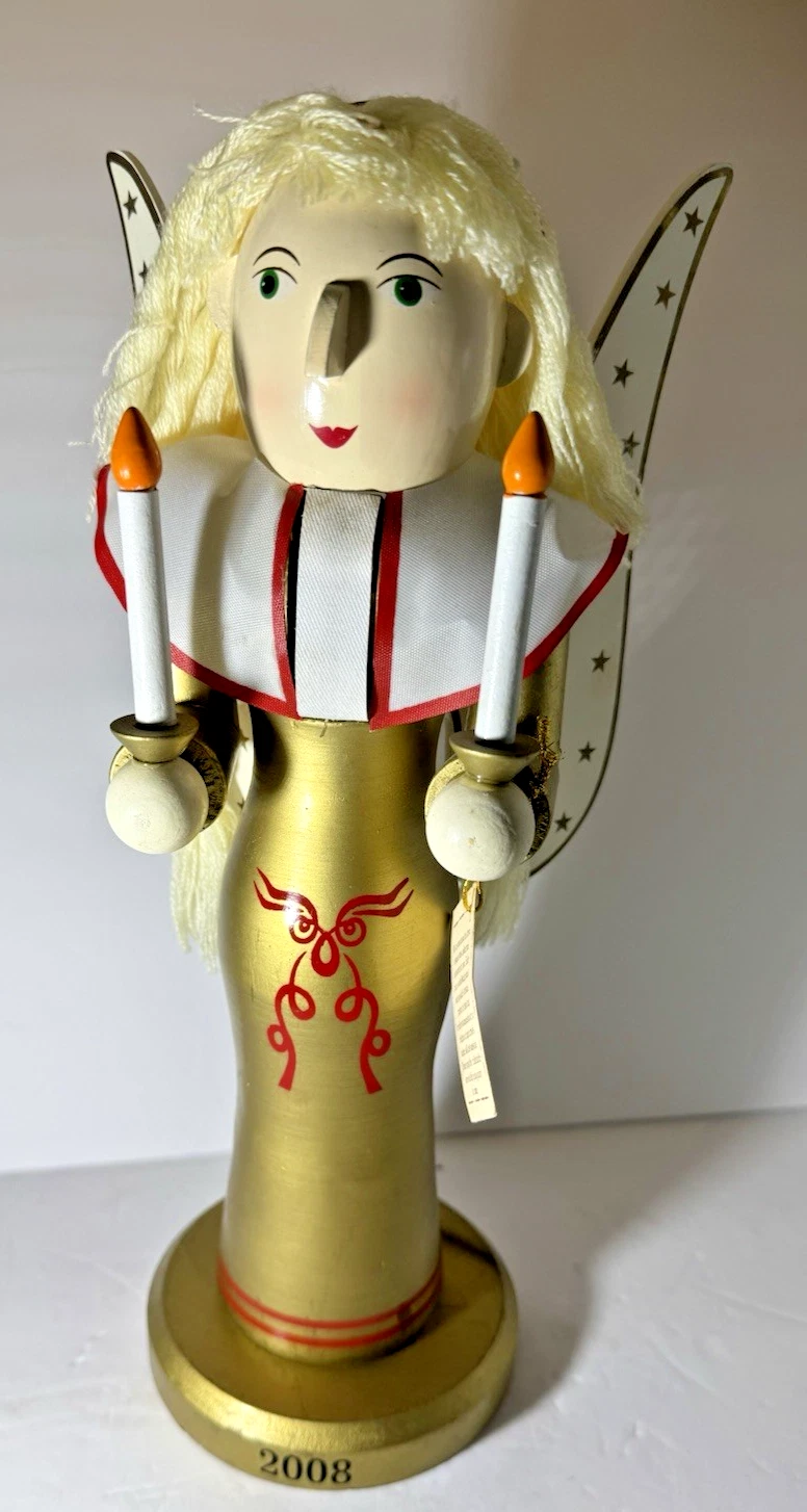 2008 Ltd. Edition Angel Nutcracker with Candles Handcrafted Wooden Holiday Decor