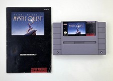 SNES Super Nintendo Final Fantasy MYSTIC QUEST w/ Manual - Tested - WORKS