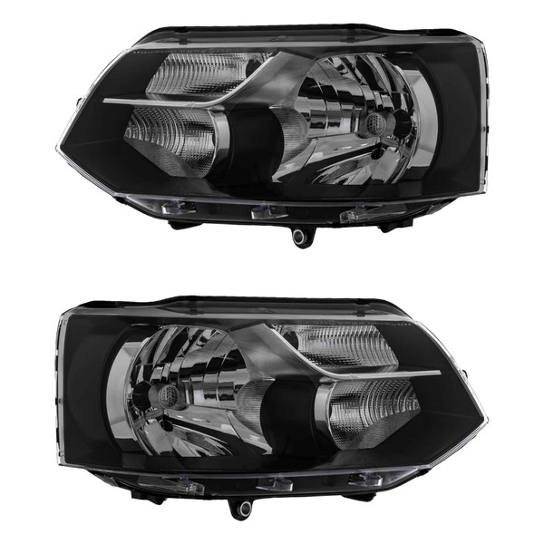 Scheinwerfer Set Links & Rechts Schwarz H4/P21W Mit Tagfahrlicht FüR VW Multivan-image