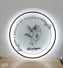 Custom Backlit Acrylic Logo Sign – LED Acrylic Wall Sign for Spa, Salon, Bakery