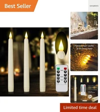 Flameless Taper Candles with Remote Control and Timer, Battery Operated LED C...