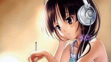 Anime girls headphones eyes brunette kon akiyama mio Custom Gaming Mat Desk