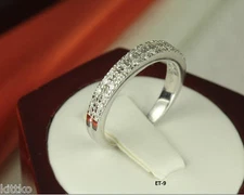 0.48 C ETERNITY RING ENGAGEMENT RING PROMISE RING CZ Sterling Silver Nickel Free