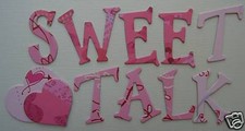 K  Company SWEET TALK  Valentine Chipboard Alphabet Letters  Die Cuts 1.5"