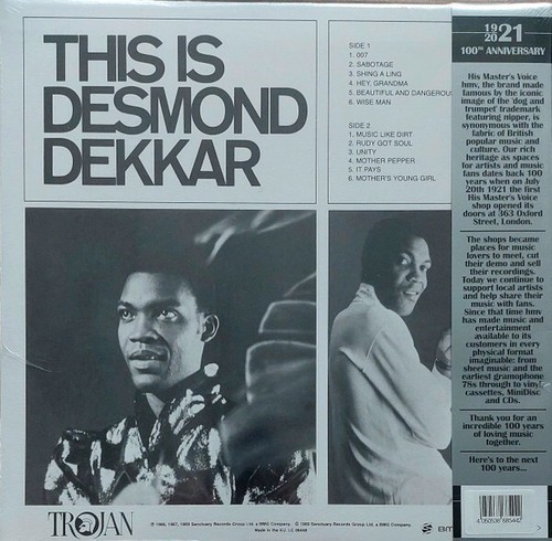 Desmond Dekkar : This is Desmond Dekkar (Green Vinyl) 12" Album - New and Sealed - Picture 2 of 2