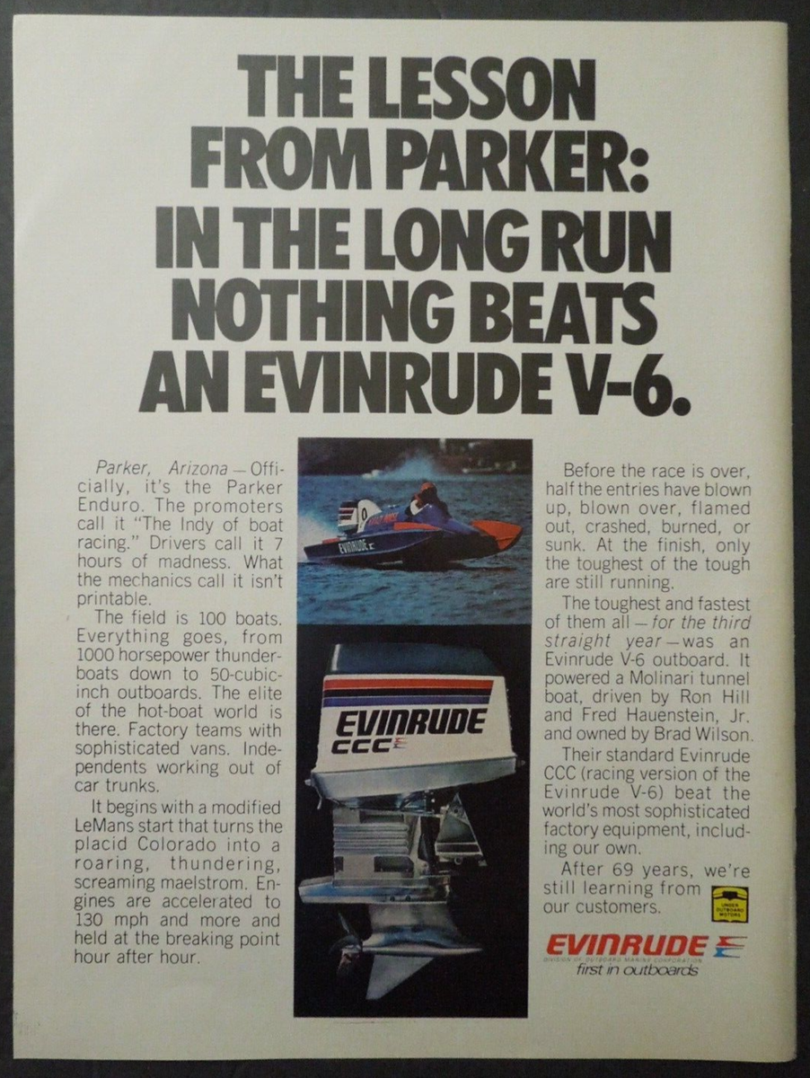 1978 EVINRUDE CCC Outboard Motor Magazine Ad - First in