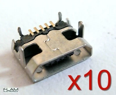 10x connecteur à souder micro USB type B femelle / 10pcs Female connector solder - Photo 1/4