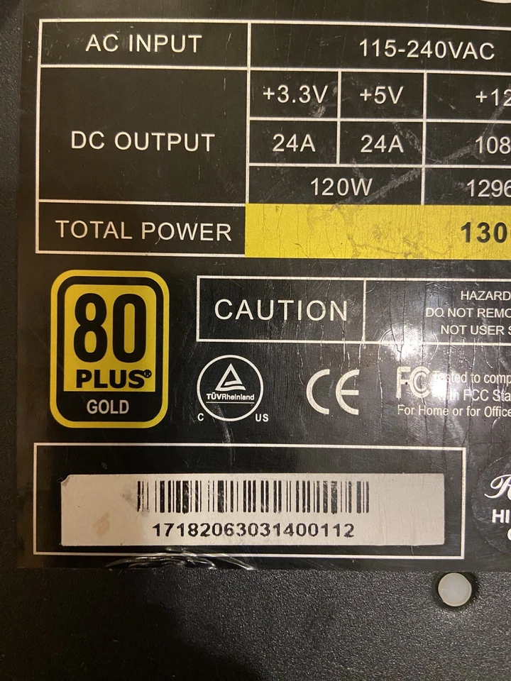Rosewill LIGHTNING-1300 Power Supply, 80 Plus Gold Certified, ATX 12V/EPS 12V - Image 3 of 4