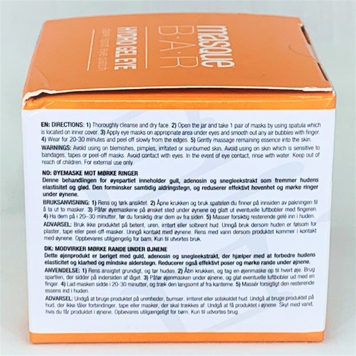 Masque Bar Hydro Gel Dark Spot Eye Patch, 30 pairs, Snail Extract, Sealed - Picture 4 of 5