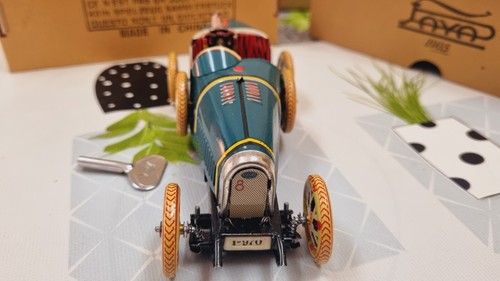 PAYA 1970 BUGATTI TYPE 35 JUGUETE HOJALATA A CUERDA CHAPA METALIC NUEVO CON CAJA - Imagen 11 de 14