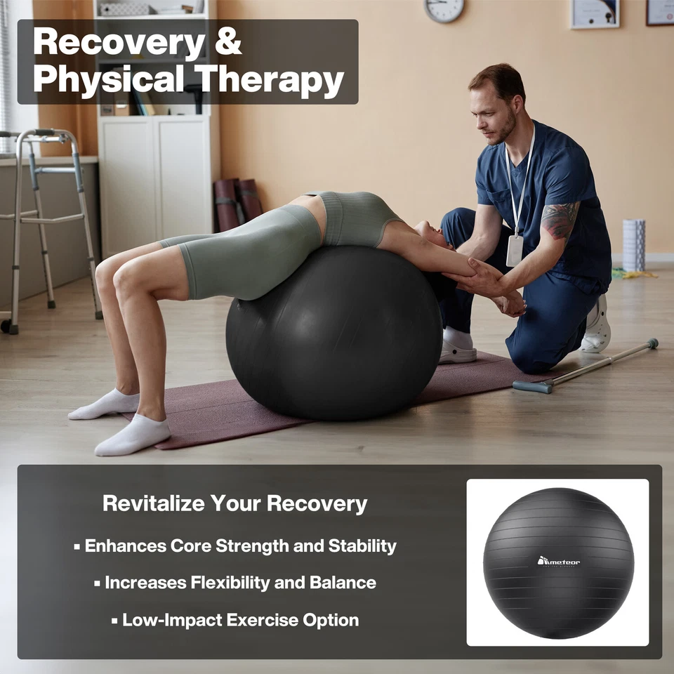 METEOR Swiss Ball Yoga Ball Birth Ball Exercise Ball Pilates Gym 55 65 75 85cm - image 4 of 4