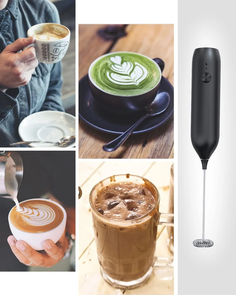 Milk Frother Handheld,  Rechargeable Frother for Coffee, Electric Whisk Drink Mi