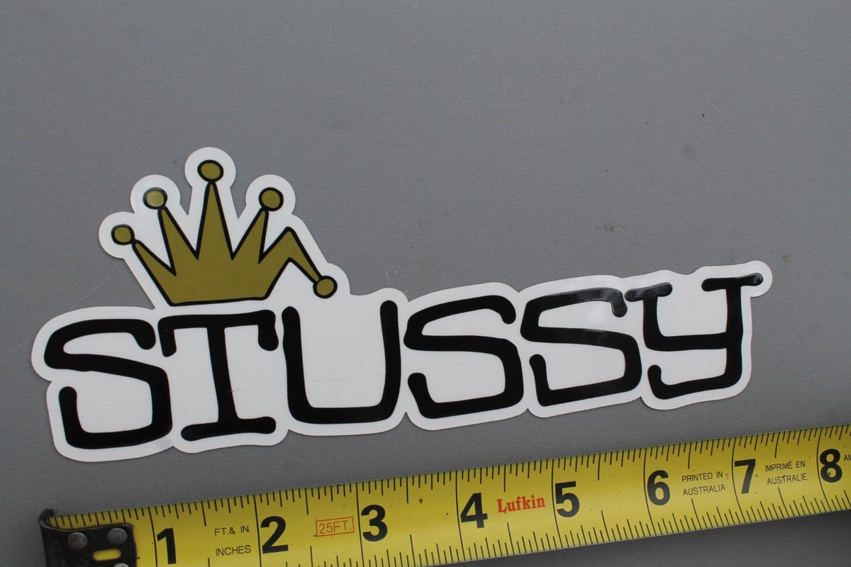 STUSSY Clothing Surfboards Graffiti Crown Clear Gold Black Stu1