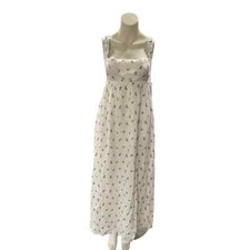 Reformation Tana Linen White Floral Maxi Dress Small