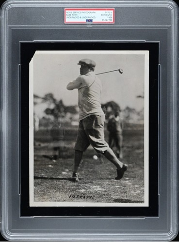 1926 BABE RUTH UNDERWOOD & UNDERWOOD ORIGINAL TYPE III PHOTO 6.5X8.5 GOLFING PSA