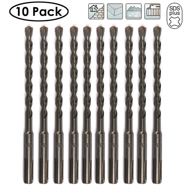 Drillforce 10x Masonry Drill Bits Set 5/16" X6" Carbide TipConcrete