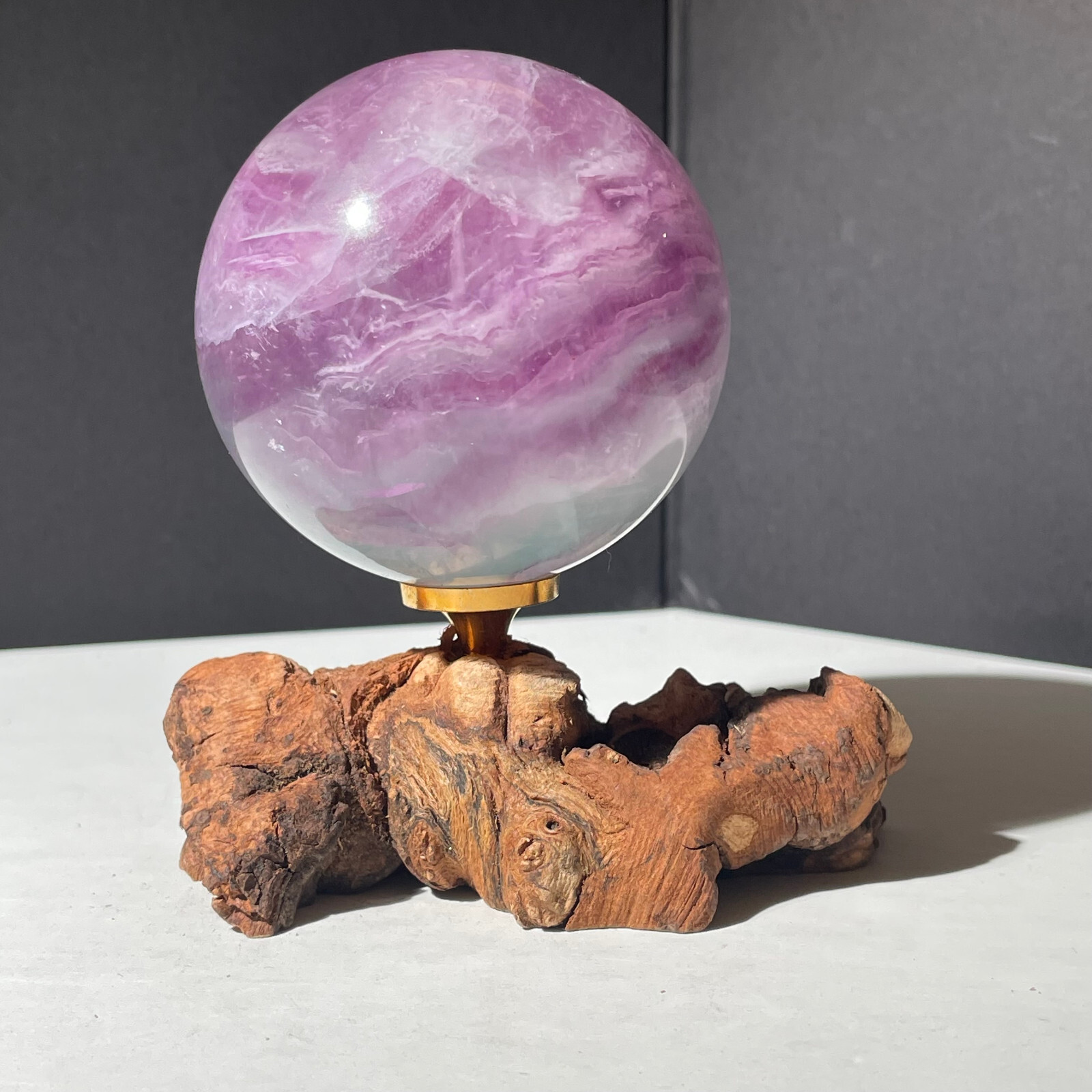Natural Fluorite Ball Colorful Quartz Crystal Gemstone for Healing 331G