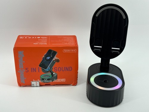 Altoparlante Bluetooth wireless 5 in 1 supporto telefono RGB supporto audio a induzione NUOVO - Foto 2 di 4