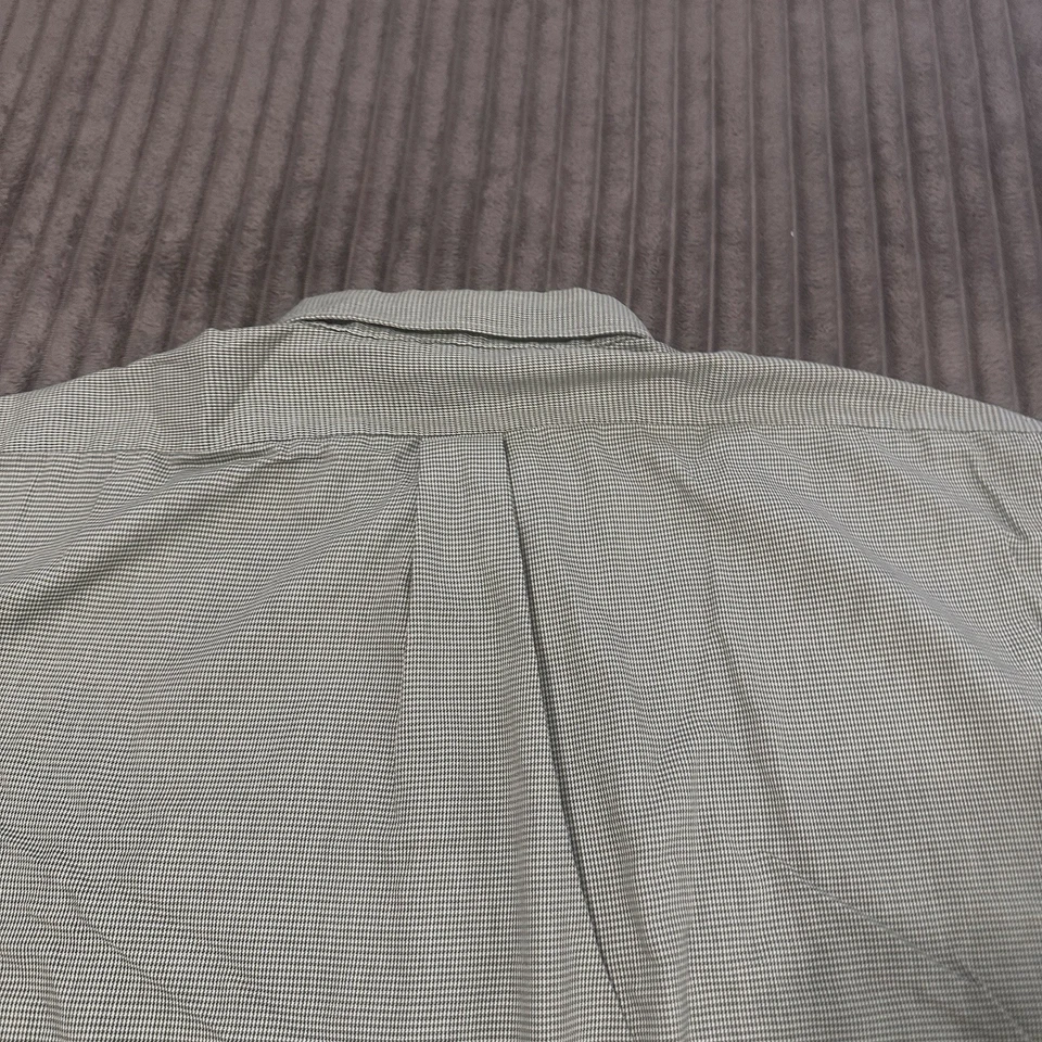 Camisa de Vestir De Colección Hathaway Abotonada 18.5/37 Alta Verde Guinga Preppy Hecha en EE. UU. Foto 3 de 4