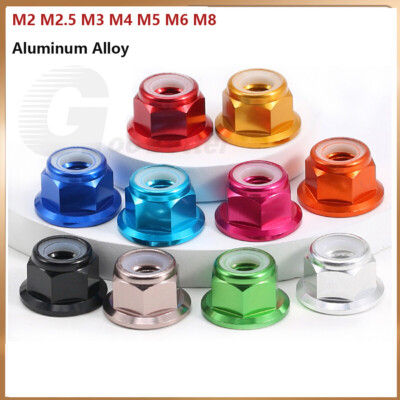 Flanged Nyloc Nuts Flange Nylon Insert Locking Nut Aluminum Alloy M2- M8 DIN6926