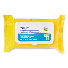New Pack Equate Flushable Hemorrhoidal Medicated Wipes - Witch Hazel 50%, 48 Ct