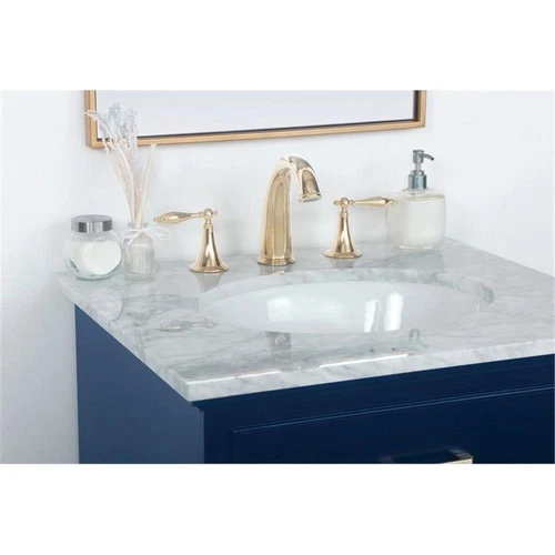 Elegant Decor Americana 24" Solid Wood and Metal Single Bathroom Vanity in Blue - Picture 4 of 8