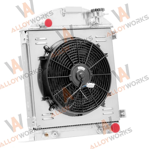 4 Row Radiator Shroud Fan For 1928 1929 Ford Model A Chevy Configuration - Bild 2 von 9