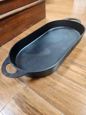 Antique BSR Birmingham Stove Range (3052D 2) Cast Iron Oval Shallow Fish Fryer