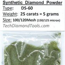 TechDiamondTools Diamond Powder 100 Grit 150-125 Microns, 25 cts = 5 Grams