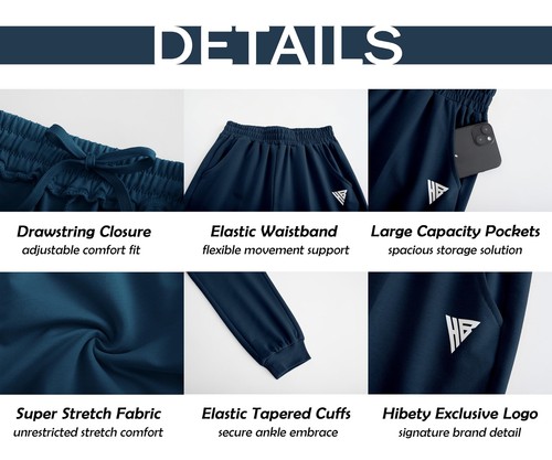 Boys Athletic Pants Moisture-Wicking Breathable Cotton Sweatpants for Youth - Picture 5 of 6